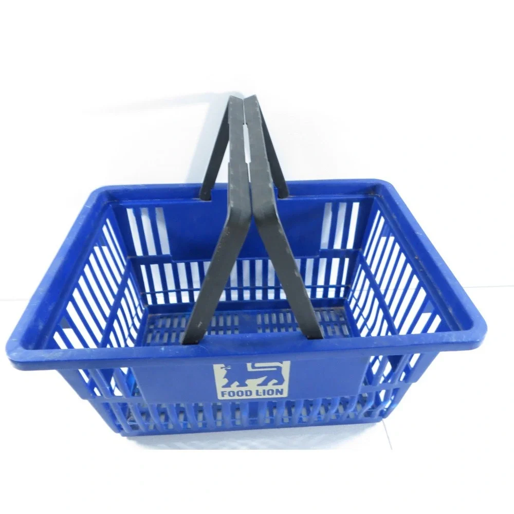 Vintage Food Lion Grocery Store Blue Plastic Shopping Basket 17